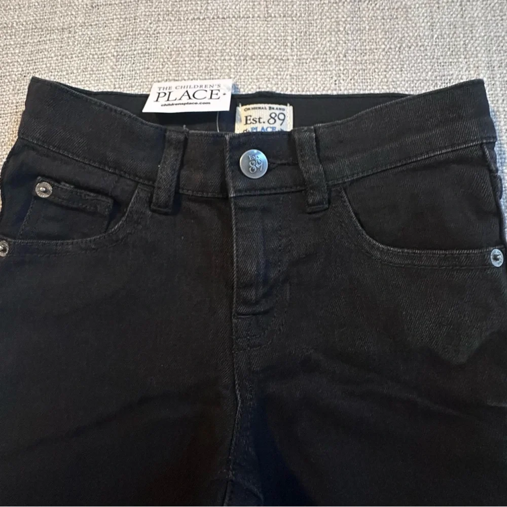 THE CHILDREN'S PLACE Black Skinny Slim Stretch Jean Adjustable Waist Girl 8 SLIM